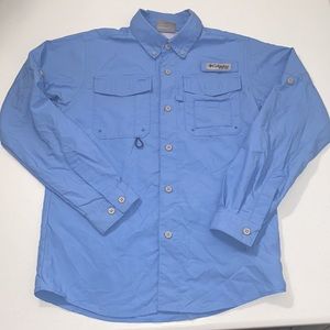Columbia Outdoors PFG Boy’s Youth Long Sleeve Button Up Fishing Shirt M 10/12